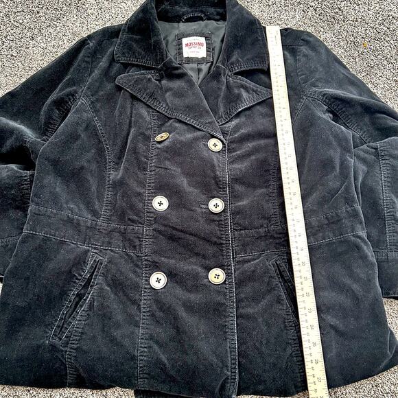 Mossimo Black Corduroy Preppy Pea Coat Women XXL Classic Double-Breasted - Picture 6 of 8